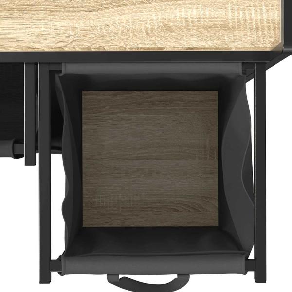 Wäschekorb 2 Fächer mit Ablage Sonoma-Eiche