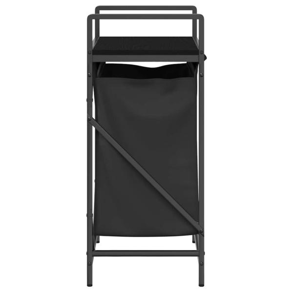 Wäschekorb 1 Fach mit Ablage Schwarz Eichen-Optik