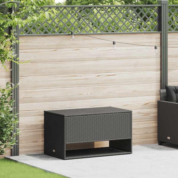 ARDEBO.de - Outdoor-Kissenbox Schwarz 100x55x55,5 cm Poly Rattan