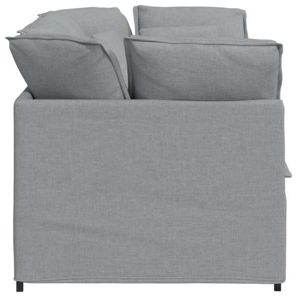 Modulares Sofa mit Kissen Stoff Hellgrau