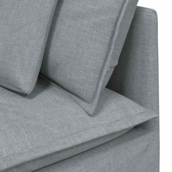 Modulares Sofa mit Kissen Stoff Hellgrau