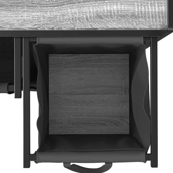 Wäschekorb 3 Fächer mit Ablage Grau Sonoma