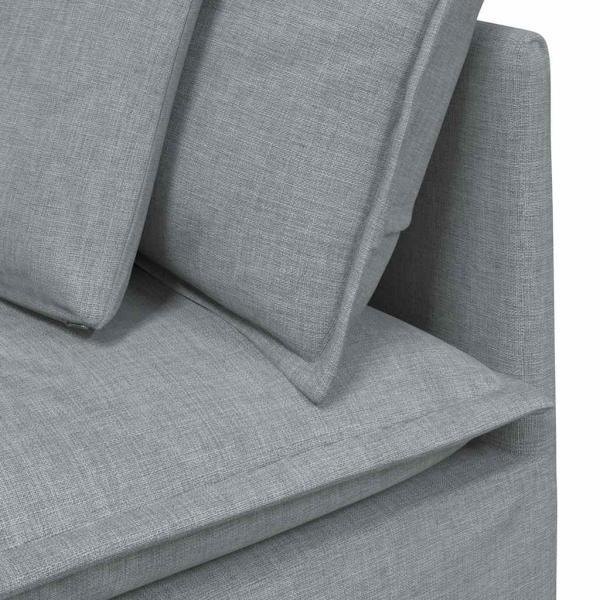 Modulares Sofa mit Kissen Stoff Hellgrau