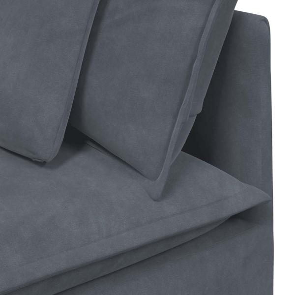 Modulares Sofa mit Kissen Samt Dunkelgrau