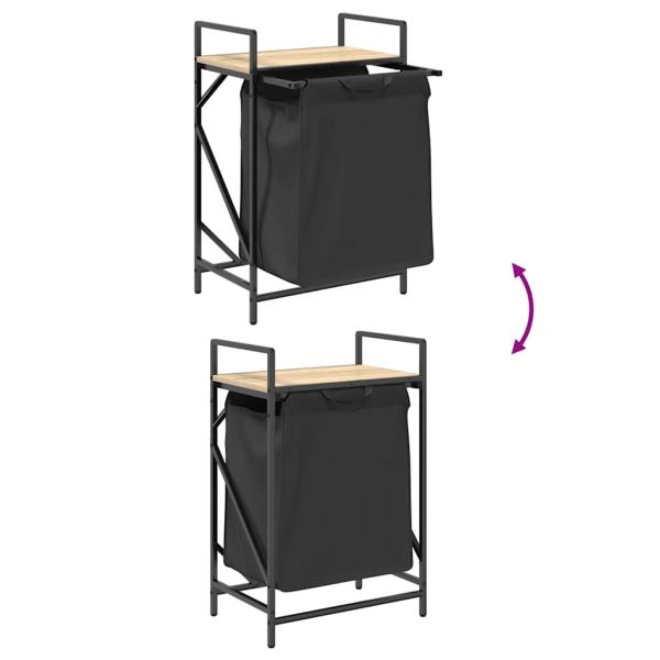 Wäschekorb 1 Fach mit Ablage Sonoma-Eiche