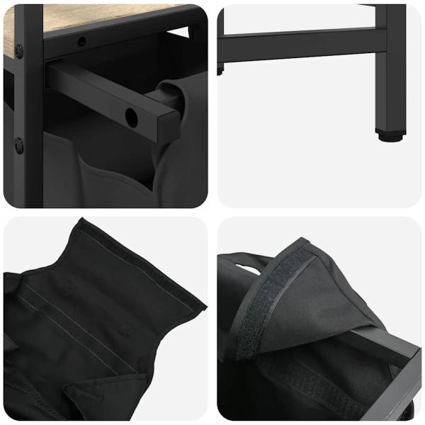 Wäschekorb 1 Fach mit Ablage Sonoma-Eiche