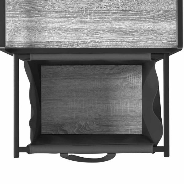 Wäschekorb 1 Fach mit Ablage Grau Sonoma