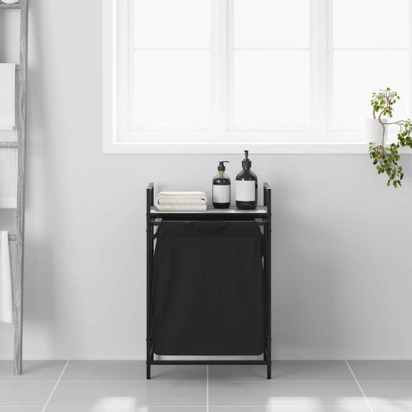 Wäschekorb 1 Fach mit Ablage Grau Sonoma