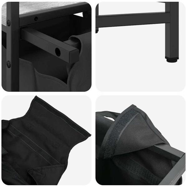 Wäschekorb 1 Fach mit Ablage Grau Sonoma