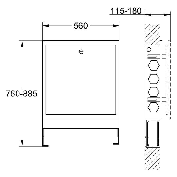 GROHE F-Digital Deluxe Rohbauset für Steuereinheit, weiß (36367000)