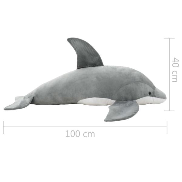 Delfin Kuscheltier Plüsch Grau