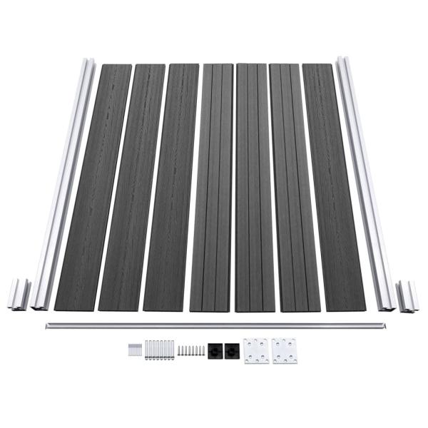 Zaunelement Set WPC 353x146 cm Schwarz