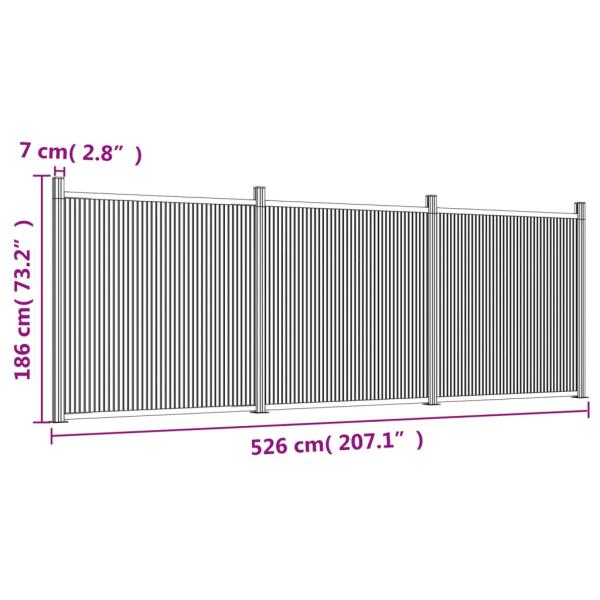 Zaunelement Braun 526x186 cm WPC
