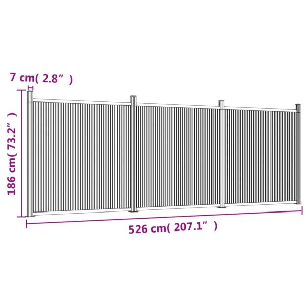 Zaunelement Braun 526x186 cm WPC