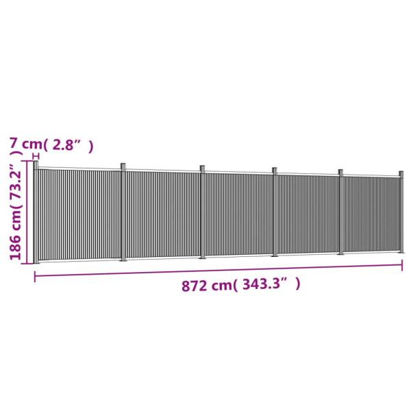 Zaunelement Braun 872x186 cm WPC