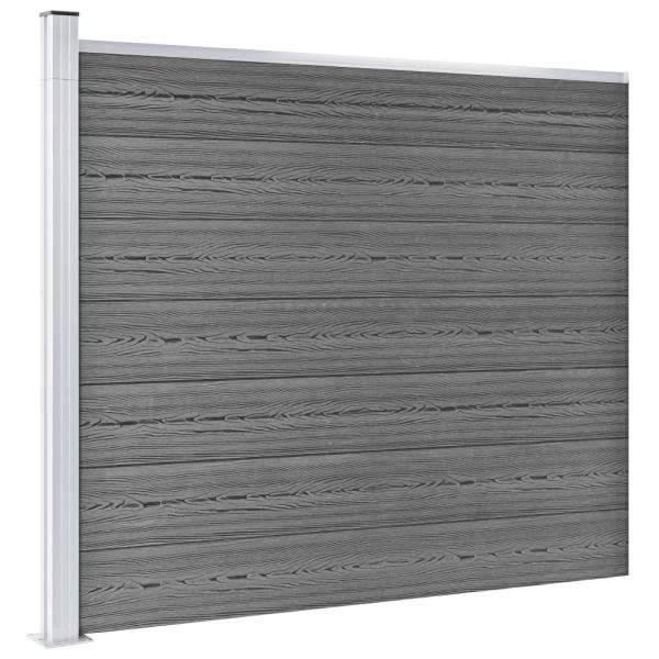 Zaunelement WPC 175x146 cm Grau