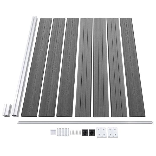 Zaunelement WPC 175x146 cm Grau