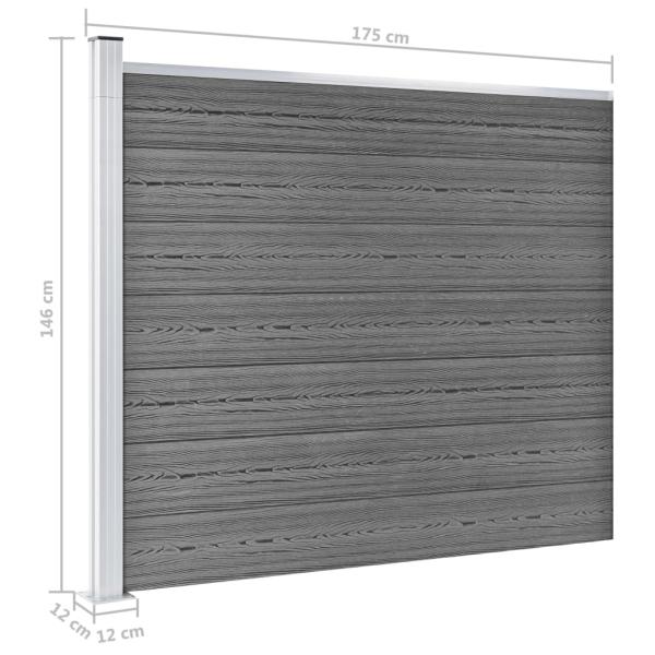 Zaunelement WPC 175x146 cm Grau