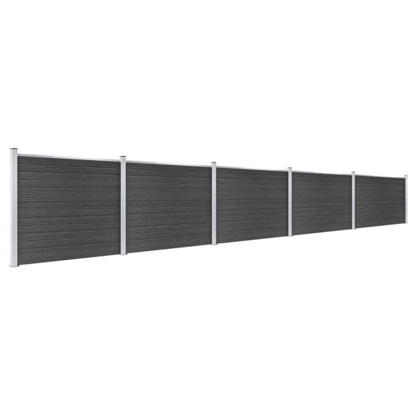 Zaunelement Set WPC 872x146 cm Grau