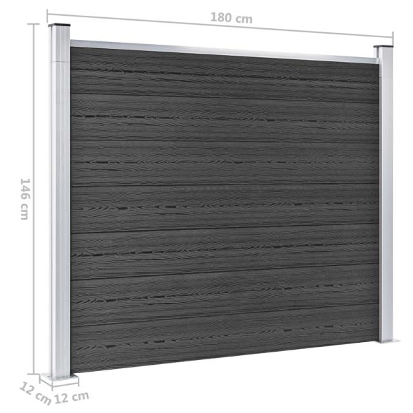 Zaunelement Set WPC 872x146 cm Grau