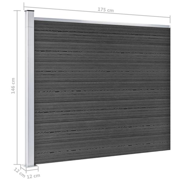 Zaunelement Set WPC 872x146 cm Grau