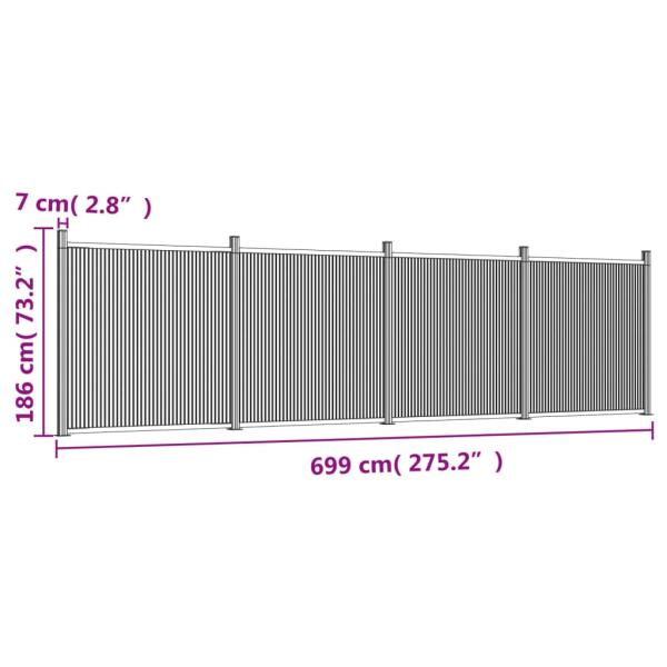 Zaunelement Braun 699x186 cm WPC