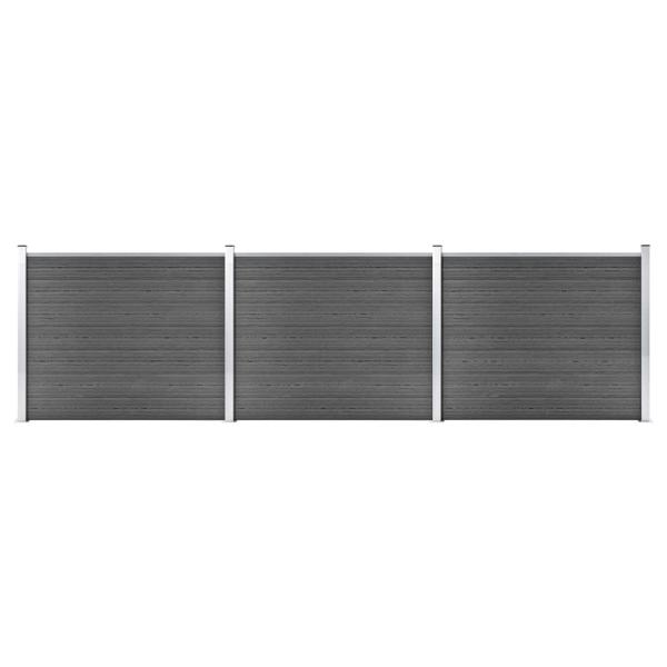 ARDEBO.de - Zaunelement Set WPC 526x146 cm Schwarz