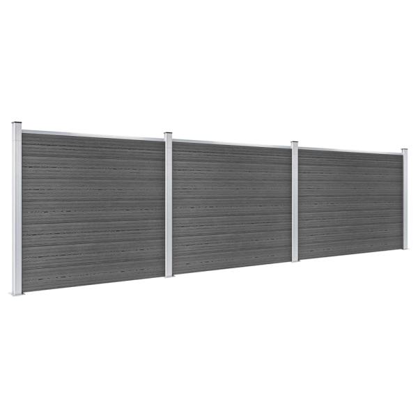 Zaunelement Set WPC 526x146 cm Schwarz