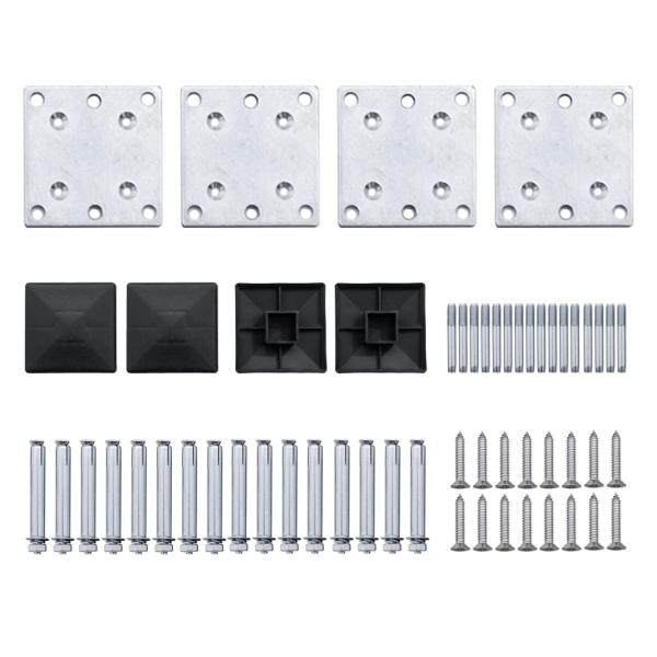 Zaunelement Set WPC 526x146 cm Schwarz