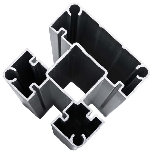 Zaunelement Set WPC 526x146 cm Schwarz