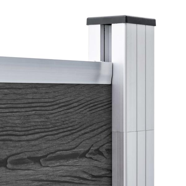 Zaunelement Set WPC 526x146 cm Schwarz