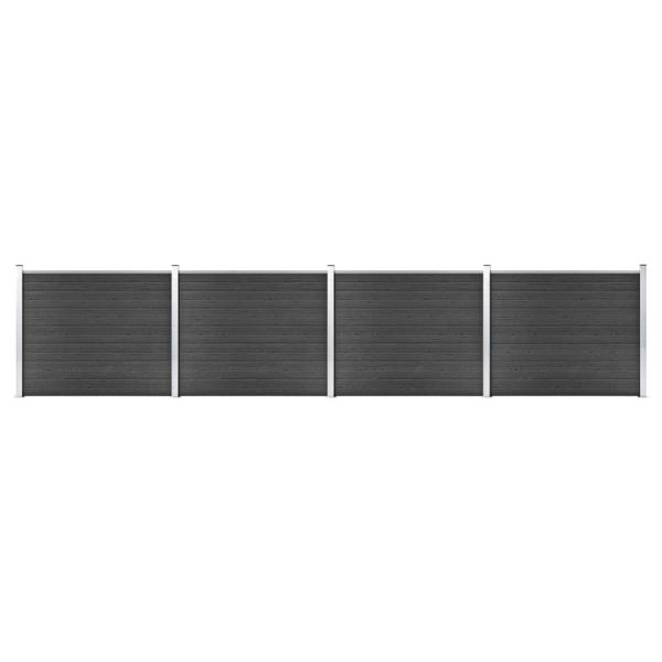ARDEBO.de - Zaunelement Set WPC 699x146 cm Grau