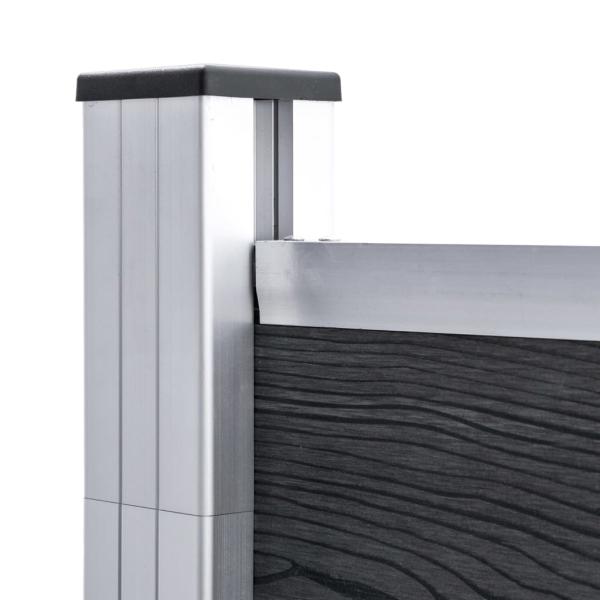 Zaunelement Set WPC 699x146 cm Grau