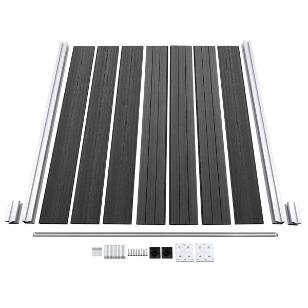 Zaunelement Set WPC 699x146 cm Grau