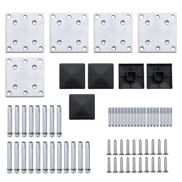 Zaunelement Set WPC 699x146 cm Grau