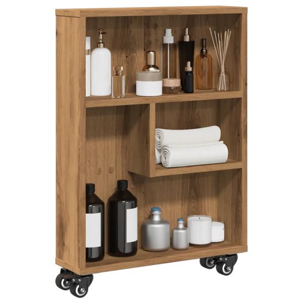 ARDEBO.de - Aufbewahrungswagen Schmal Artisan-Eiche 48x13x68 Holzwerkstoff