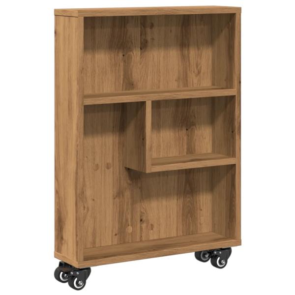 ARDEBO.de - Aufbewahrungswagen Schmal Artisan-Eiche 48x13x68 Holzwerkstoff