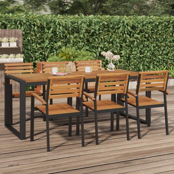 ARDEBO.de - Gartentisch mit Gestell U-Form 200x90x75 cm Akazie Massivholz
