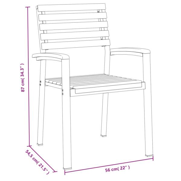 Stapelbare Gartenstühle 8 Stk. Massivholz Akazie und Metall