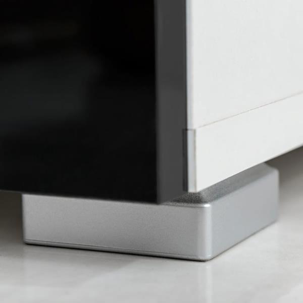 4-tlg. Wohnwand mit TV-Schrank & LED-Leuchten Hochglanz-Schwarz