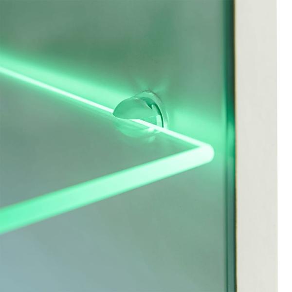 4-tlg. Wohnwand mit TV-Schrank & LED-Leuchten Hochglanz-Schwarz