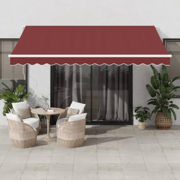 ARDEBO.de - Markise Manuell mit LED Weinrot 400x350 cm