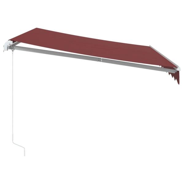 Markise Manuell mit LED Weinrot 300x250 cm