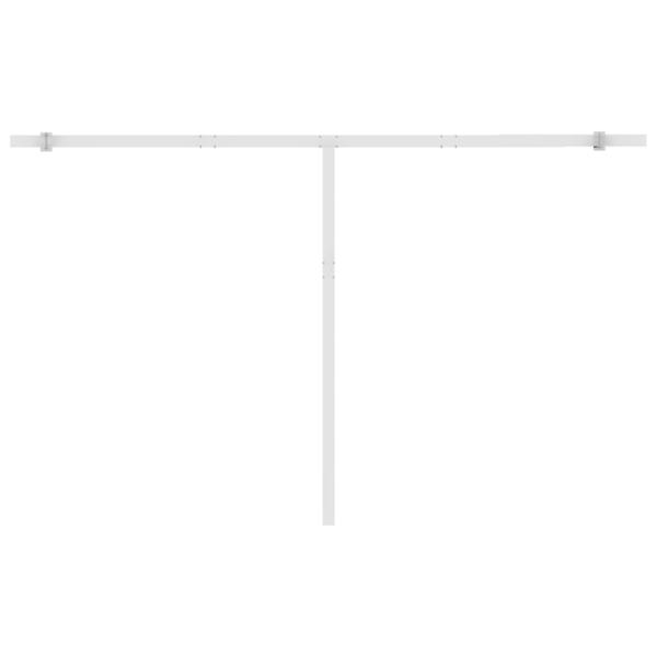 Markise Manuell Einziehbar mit LED 450x300 cm Gelb Weiß
