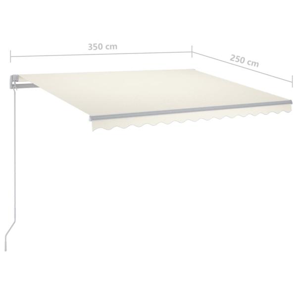 Markise Manuell Einziehbar mit LED 350x250 cm Creme