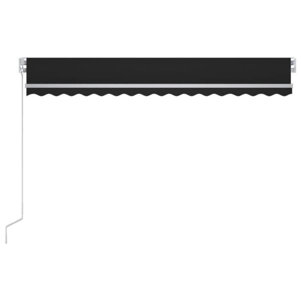 Markise Manuell Einziehbar mit LED 450x300 cm Anthrazit