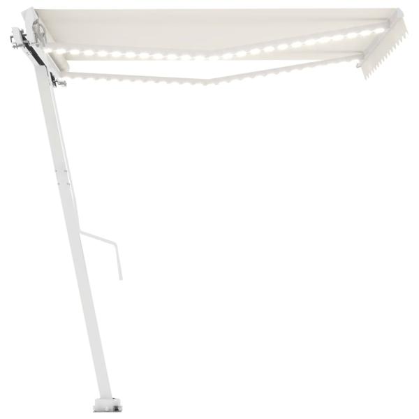 Markise Manuell Einziehbar mit LED 350x250 cm Creme
