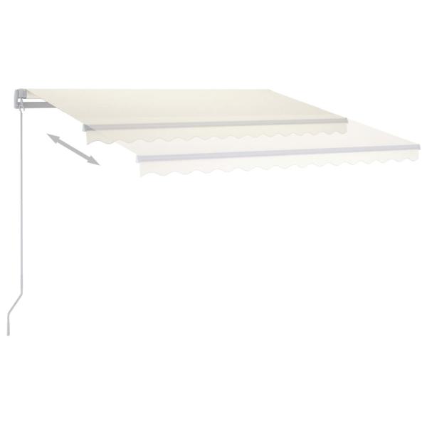 Markise Manuell Einziehbar mit LED 350x250 cm Creme