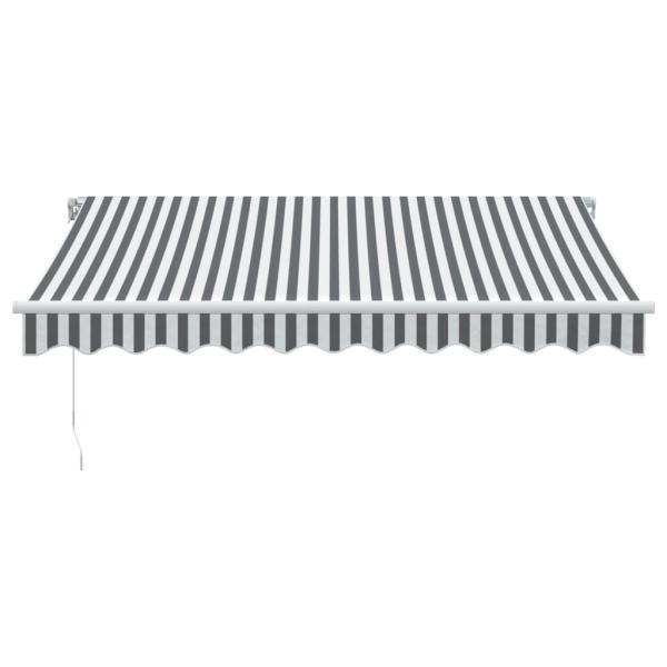 Markise mit LED-Beleuchtung Manuell Anthrazit & Weiß 300x250 cm