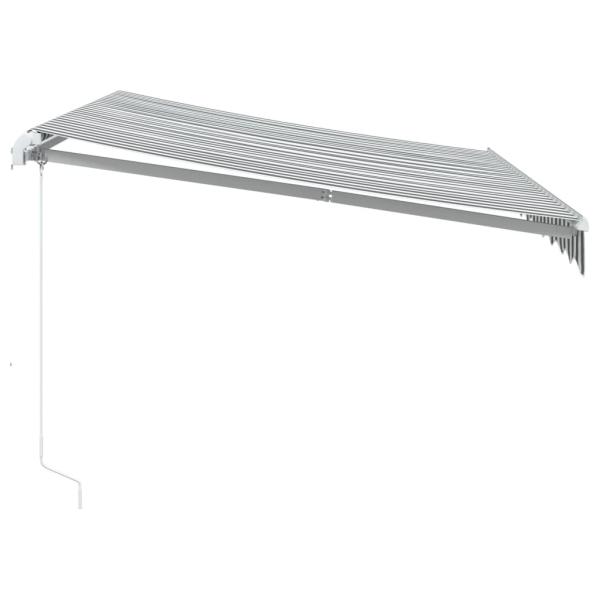 Markise mit LED-Beleuchtung Manuell Anthrazit & Weiß 300x250 cm
